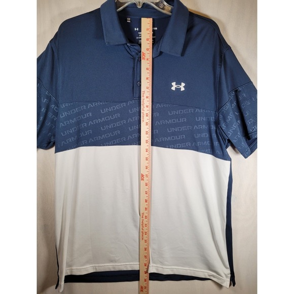 Under Armour Heat Gear Polo Mens Size XL Blue Loose The Playoff Polo Lite - Picture 6 of 9